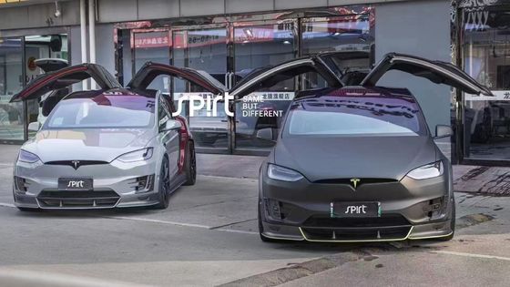Τεσλά μοντέλο X Carbon Fiber Body Kit μοντέλο X Carbon Fiber μπροστινό διάχυτο χείλη Spoiler κουκούλα τροχός τόξο ευρύ σώμα κιτ