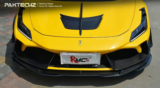 Πακέτο από ανθρακονήματα τύπου Paktechz για τη Ferrari F8 Πακέτο από ανθρακονήματα στο σώμα Μπροστά φτυάρι πίσω διασκορπιστής