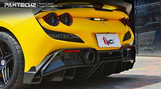 Πακέτο από ανθρακονήματα τύπου Paktechz για τη Ferrari F8 Πακέτο από ανθρακονήματα στο σώμα Μπροστά φτυάρι πίσω διασκορπιστής