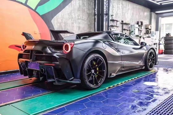 Τμήματα αυτοκινήτου για Ferrari 488 Κουτί σώματος 488 Αναβαθμισμένο στυλ MSY Μπροστά και πίσω Σπόιλερ προφυλακτήρα Κουτί σώματος από ανθρακονήματα