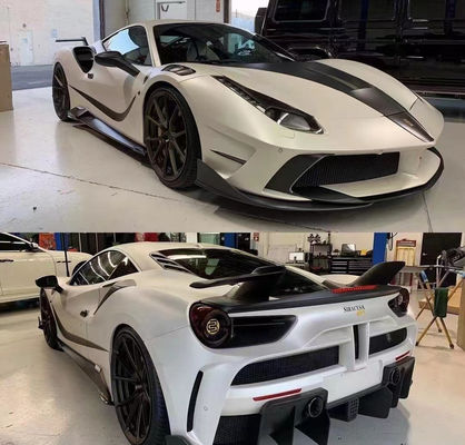 Τμήματα αυτοκινήτου για Ferrari 488 Κουτί σώματος 488 Αναβαθμισμένο στυλ MSY Μπροστά και πίσω Σπόιλερ προφυλακτήρα Κουτί σώματος από ανθρακονήματα