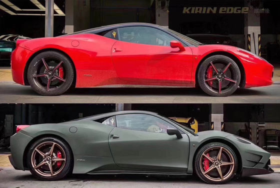Συσκευές αυτοκινήτων για Ferrari 458 Κουτί σώματος 458 Αναβαθμισμένο Misha Style Μπροστά και πίσω Παρμπέρ πλευρική φούστα κάλυψη σπόιλερ κουτί σώματος