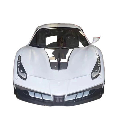 Για Ferrari 488 Carbon Fiber Kit 488 Αναβαθμισμένο Misha Style Μπροστά και πίσω Bumper Spoiler Hood Carbon Fiber Kit
