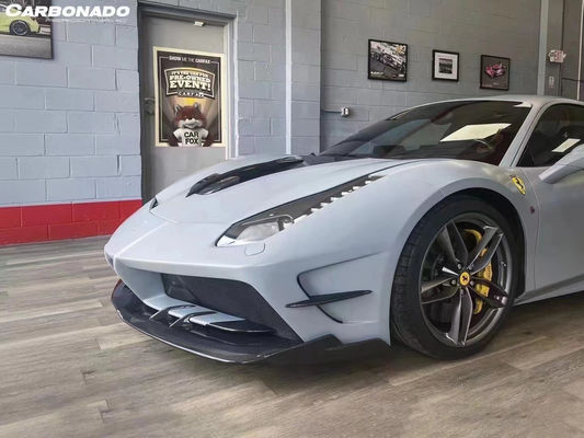 Για Ferrari 488 Carbon Fiber Kit 488 Αναβαθμισμένο Misha Style Μπροστά και πίσω Bumper Spoiler Hood Carbon Fiber Kit
