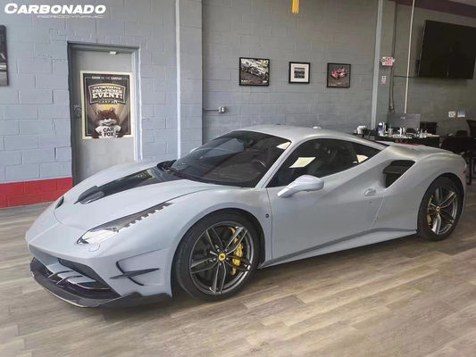 Για Ferrari 488 Carbon Fiber Kit 488 Αναβαθμισμένο Misha Style Μπροστά και πίσω Bumper Spoiler Hood Carbon Fiber Kit