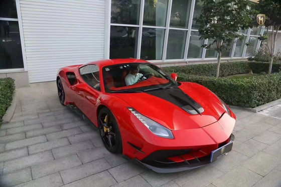 Για Ferrari 488 Carbon Fiber Kit 488 Αναβαθμισμένο Misha Style Μπροστά και πίσω Bumper Spoiler Hood Carbon Fiber Kit