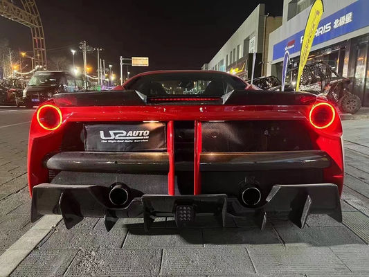Για Ferrari 488 Carbon Fiber Kit 488 Αναβαθμισμένο Misha Style Μπροστά και πίσω Bumper Spoiler Hood Carbon Fiber Kit