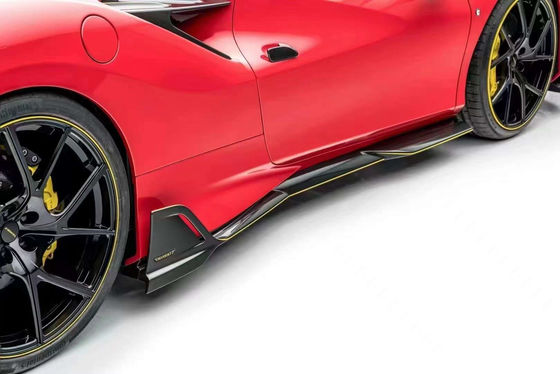 Συσκευές αυτοκινήτων για Ferrari F8 Carbon Fiber Body Kit F8 Upgrade MSY Style Μπροστά φτυάρι διασκορπιστήριος σπόιλερ πλευρική φούστα κιτ σώματος