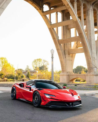 Για τη Ferrari SF90 Carbon Fiber Body Kit SF90 Αναβάθμιση RYFT Style Jump Down Front Lip Diffuser Spoiler Body Kit