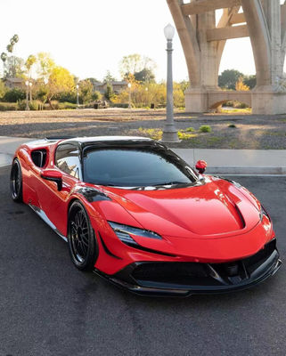 Για τη Ferrari SF90 Carbon Fiber Body Kit SF90 Αναβάθμιση RYFT Style Jump Down Front Lip Diffuser Spoiler Body Kit