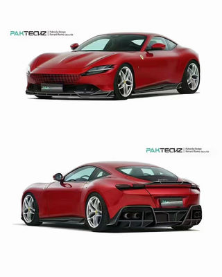 Ξηρή ανθρακική ίνα για τη Ferrari ROMA Ανθρακική ίνα Κουτί σώματος ROMA Ανθρακική ίνα Μπροστά χείλος διάχυσης Spoiler Hood Grill Kit σώματος