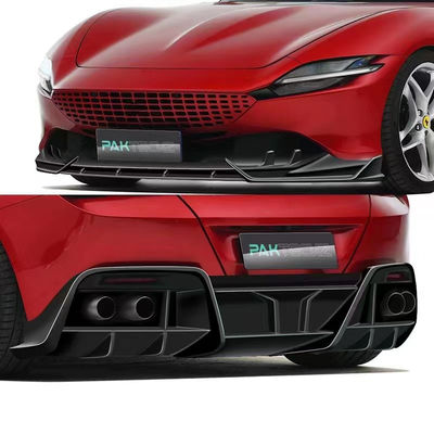 Ξηρή ανθρακική ίνα για τη Ferrari ROMA Ανθρακική ίνα Κουτί σώματος ROMA Ανθρακική ίνα Μπροστά χείλος διάχυσης Spoiler Hood Grill Kit σώματος