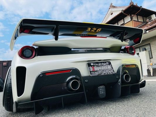 Καρβονιδιακή ίνα Widebody Ferrari 488pista Σπόιλερ Καρβονιδιακή ίνα Σπόιλερ Πτέρυγα