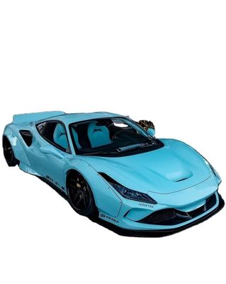 F8 Ferrari Auto Body Kit LB Στυλ Blue Carbon Fiber Spoiler Lip Wide Body Kit Τροχιακό τόξο