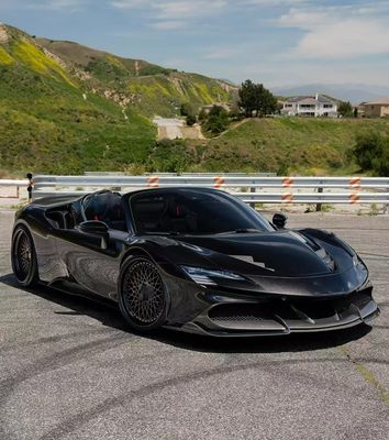 SF90 Ferrari Carbon Fiber Body Kit 1016 Στυλ Μπροστά χείλη Αεροδομή Μαύρο Σπόιλερ Φέντερ