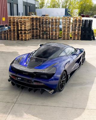 Μπλε 720s Wide Body Kit McLaren Carbon Fiber Μπροστά χείλη διάχυσης