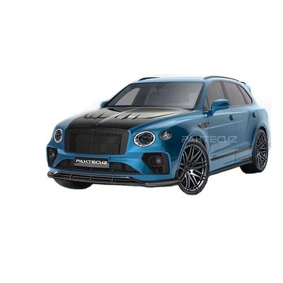 Αυτοκινητό Μπλε Bentley Bentayga Σώμα Κιτ Widebody Ανθρακονήματα Μπροστά χείλη Diffuser Wing Hood