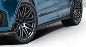 Αυτοκινητό Μπλε Bentley Bentayga Σώμα Κιτ Widebody Ανθρακονήματα Μπροστά χείλη Diffuser Wing Hood