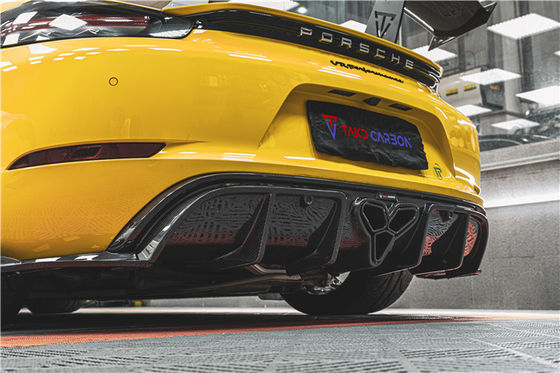 Για την Porsche 718 Boxster Cayman, υλικό υλικού άνθρακα 718 άνθρακα πίσω διαχέτης EVO Style 718 άνθρακα