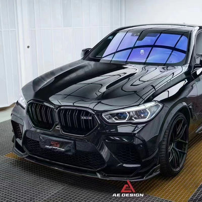 Για BMW X6M F96 Carbon Fiber Body Kit X6M F96 Αναβαθμίζει το AE Style Carbon Fiber Front Lip Diffuser Spoiler