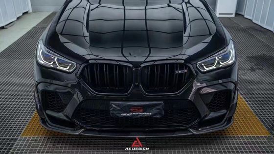Για BMW X6M F96 Carbon Fiber Body Kit X6M F96 Αναβαθμίζει το AE Style Carbon Fiber Front Lip Diffuser Spoiler