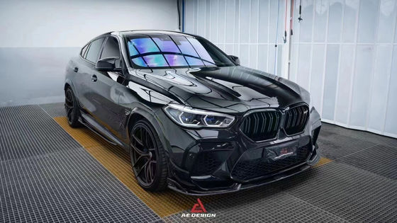 Για BMW X6M F96 Carbon Fiber Body Kit X6M F96 Αναβαθμίζει το AE Style Carbon Fiber Front Lip Diffuser Spoiler