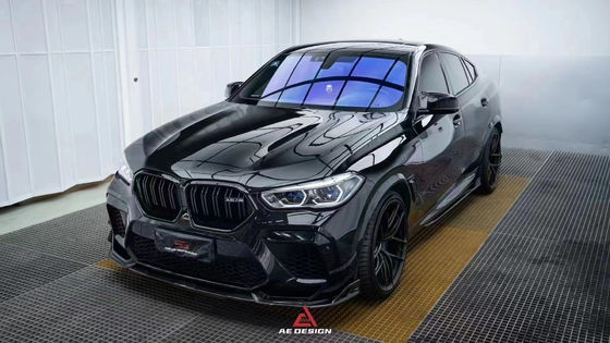 Για BMW X6M F96 Carbon Fiber Body Kit X6M F96 Αναβαθμίζει το AE Style Carbon Fiber Front Lip Diffuser Spoiler