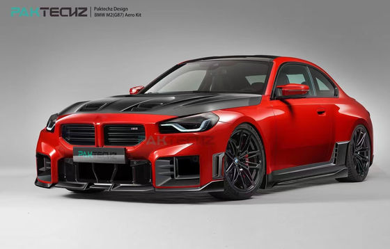 Για BMW M2 G87 Carbon Fiber Body Kit M2 Αναβαθμισμένο Paktechz Στυλ Carbon Fiber Front Lip Diffuser Spoiler Hood