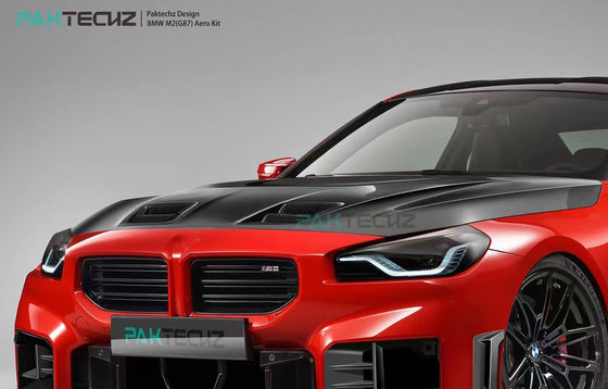 Για BMW M2 G87 Carbon Fiber Body Kit M2 Αναβαθμισμένο Paktechz Στυλ Carbon Fiber Front Lip Diffuser Spoiler Hood