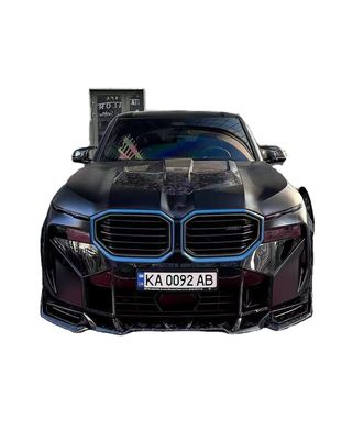 XM Bmw Wide Body Kit Carbon Fiber Front Lip Spoiler Μαύρο Bmw Πλευρική φούστα