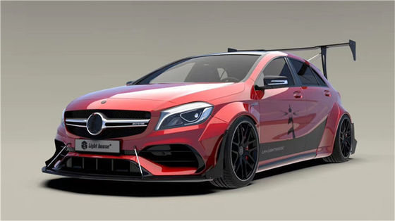 Για την Mercedes AMG A45 Carbon Fiber Body Kit A45 Upgraded Top Style Front Shovel Diffuser Spoiler Wide-body Kit