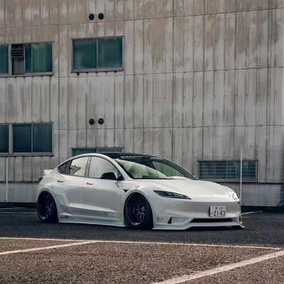 2020- Τεσλά Κίτ Σώμα ρητίνη ίνες LB Στυλ Tesla Model 3 Σποϊλερ Μπροστά διάχυμα χείλη