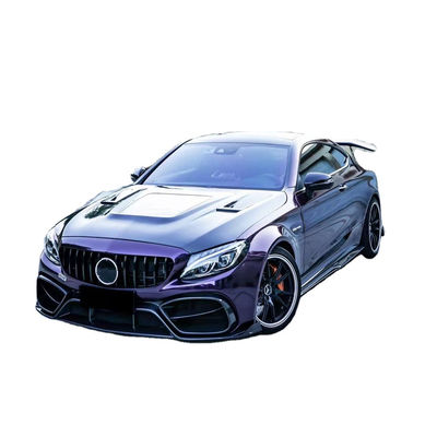 Τμήματα αυτοκινήτου για Mercedes C63 C63S Coupé Kit Κεφάλαιο Κεφάλαιο Κεφάλαιο C63 C63S Coupé Upgraded IMP Style Front and Rear Bumper Spoiler