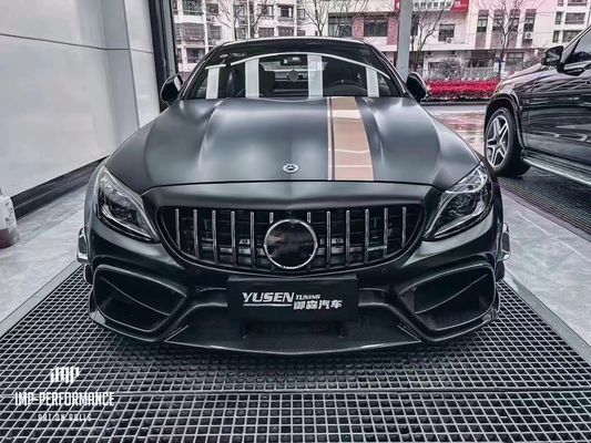 Τμήματα αυτοκινήτου για Mercedes C63 C63S Coupé Kit Κεφάλαιο Κεφάλαιο Κεφάλαιο C63 C63S Coupé Upgraded IMP Style Front and Rear Bumper Spoiler