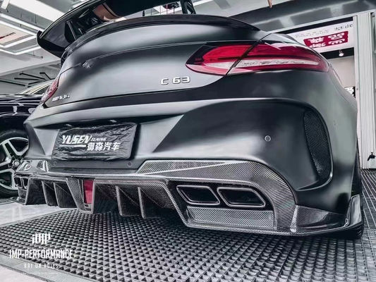 Τμήματα αυτοκινήτου για Mercedes C63 C63S Coupé Kit Κεφάλαιο Κεφάλαιο Κεφάλαιο C63 C63S Coupé Upgraded IMP Style Front and Rear Bumper Spoiler