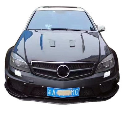 Για Mercedes W204 C63 Body Kit W204 Αναβαθμισμένη Μαύρη σειρά Στυλ Μπροστά και πίσω Bumper Hood Widebody Kit